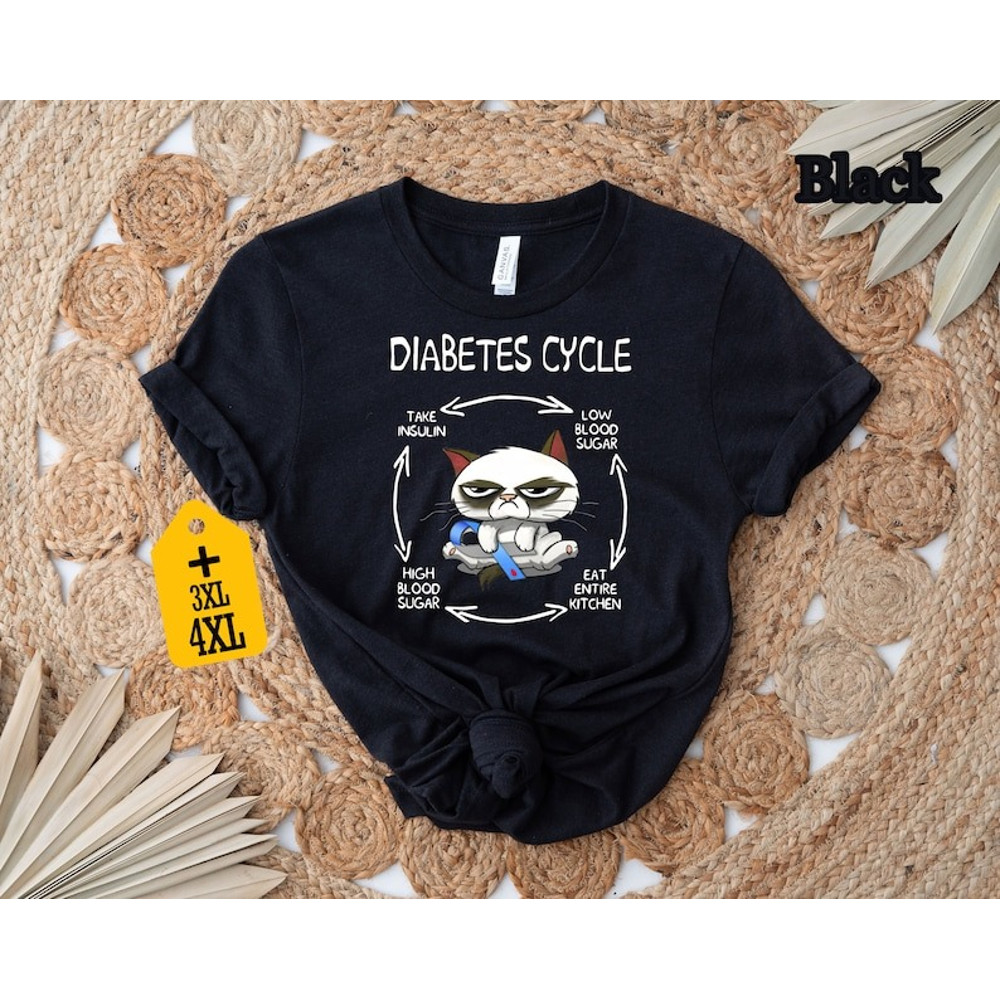 Funny Cat Diabetes Cycle Shirt, Diabetes Shirt, Diabetes Awareness Shirt, Funny Insulin Shirt, Funny Diabetes Shirt, Dia.jpg