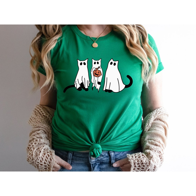 Ghost Shirt, Cat shirt, Halloween shirt, Halloween Cat Shirt, Cat Lover Shirt, Black Cat Shirt, Spooky Season T-Shirt.jpg