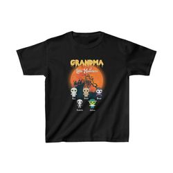grandma of little monster personalized shirt, custom grandmas nickname with monster shirt, grandma shirt for halloween 1