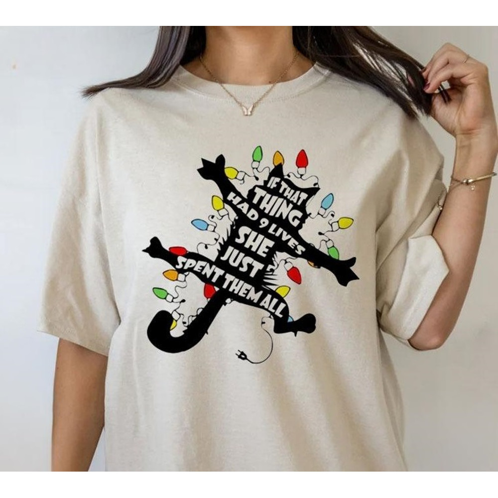 Griswold Cat Wrapped in Christmas Lights, Christmas Shirt, Funny Christmas Vacation Shirt, Holiday Shirt, Christmas Cat.jpg