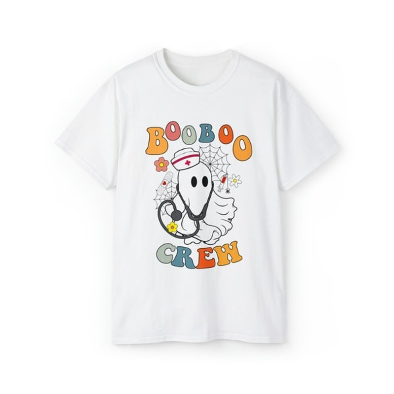 Groovy Boo Nurse Nursing Rn Cna Scrub Halloween Shirt.jpg