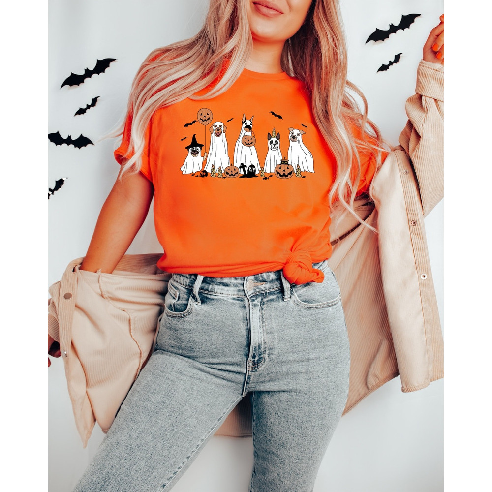 Halloween Shirt, Halloween Shirt, 2023 Happy Halloween, Retro Spooky Season, Ghost Shirt, Halloween Dog Shirt, Ghost Dog.jpg