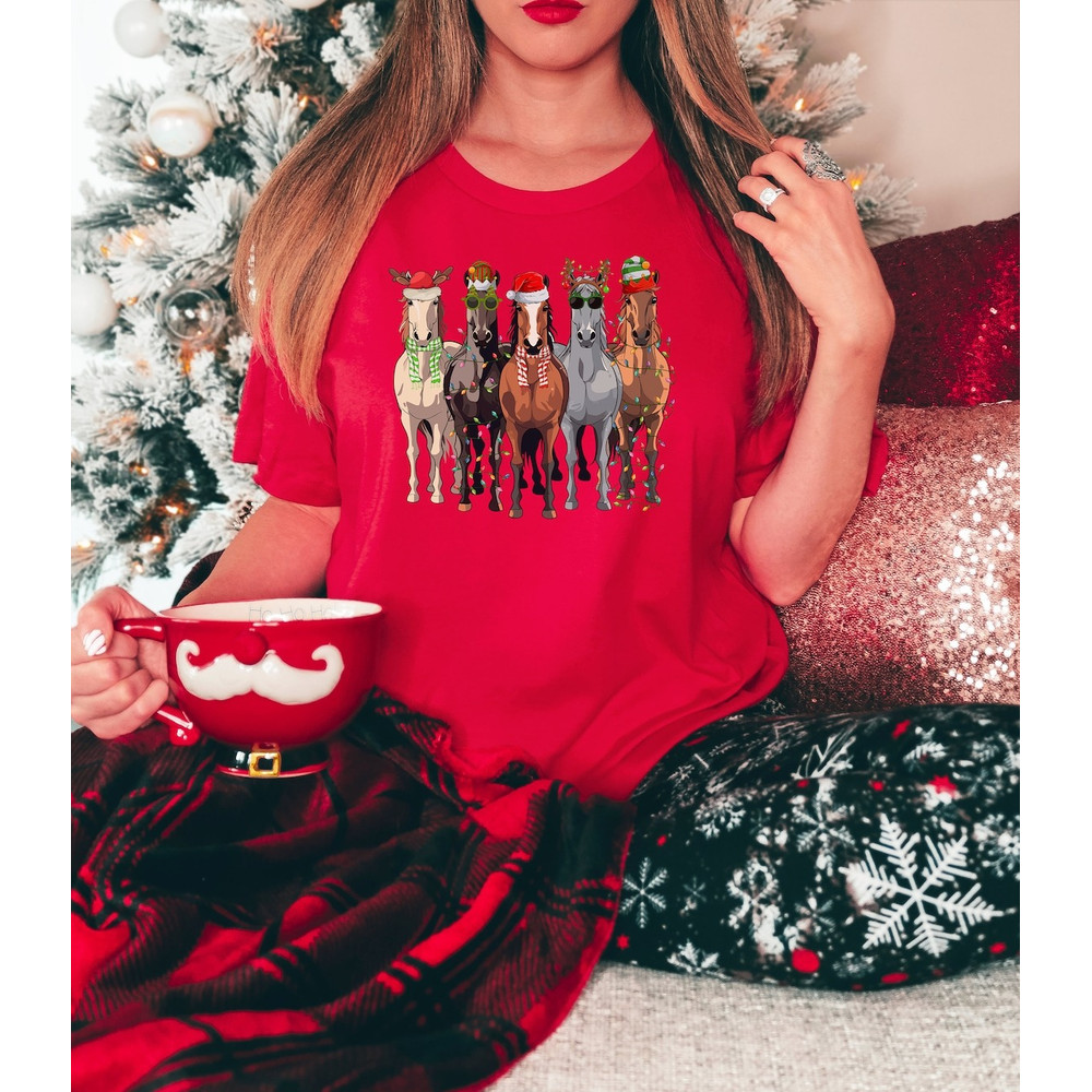 Horse Christmas Shirt, Western Christmas Horse Shirt, Womens Christmas Shirt, Funny Christmas Shirt, Horse Lover Gift.jpg