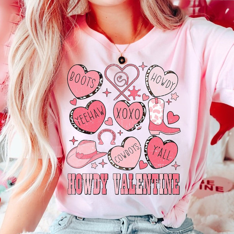Howdy Valentine Shirt, Western Valentines Shirt, Cowgirl Valentines Shirt, Conversation Hearts Shirt, Retro Valentines.jpg