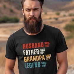 husband father grandpa legend custom years tshirt new grandpa new father gift fathers day tee personalized dad grandpa