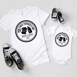 custom fathers day gift, fathers day gift, first fathers day gift, matching shirts for son and father, dad and son match