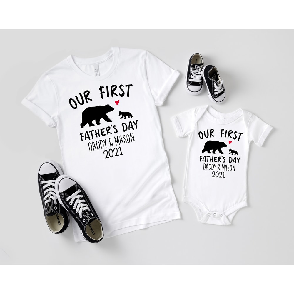 Custom fathers day gift, fathers day gift, first fathers day gift, matching shirts for son and father, dad and son matching, daddy and me 1.jpg