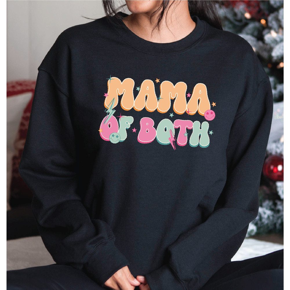 Mama of Both Sweatshirt, Mother Hoodie, Mom Sweater, Gift For Mother, Mother Slevees, Mother's Day Sweatshirt, Gift for Women, A351.jpg