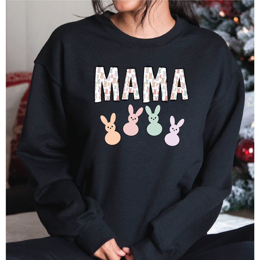 Happy Easter Day Sweatshirt, Peeps Mama Sweater, Mothers Gift Sweatshirt and Hoodie, A210.jpg