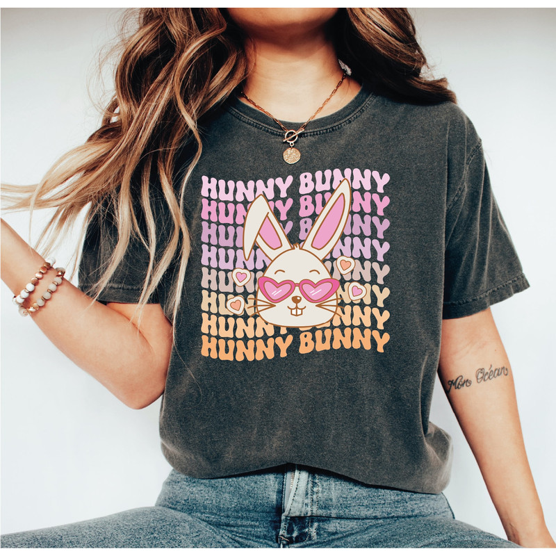 Hunny Bunny Shirt, Happy Easter Day Shirt, Easter Bunny Unisex Crewneck Shirt, A227.jpg