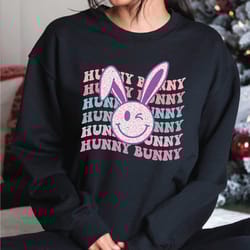 hunny bunny sweatshirt, happy easter day sweatshirt, easter bunny sweatshirt and hoodie, a277