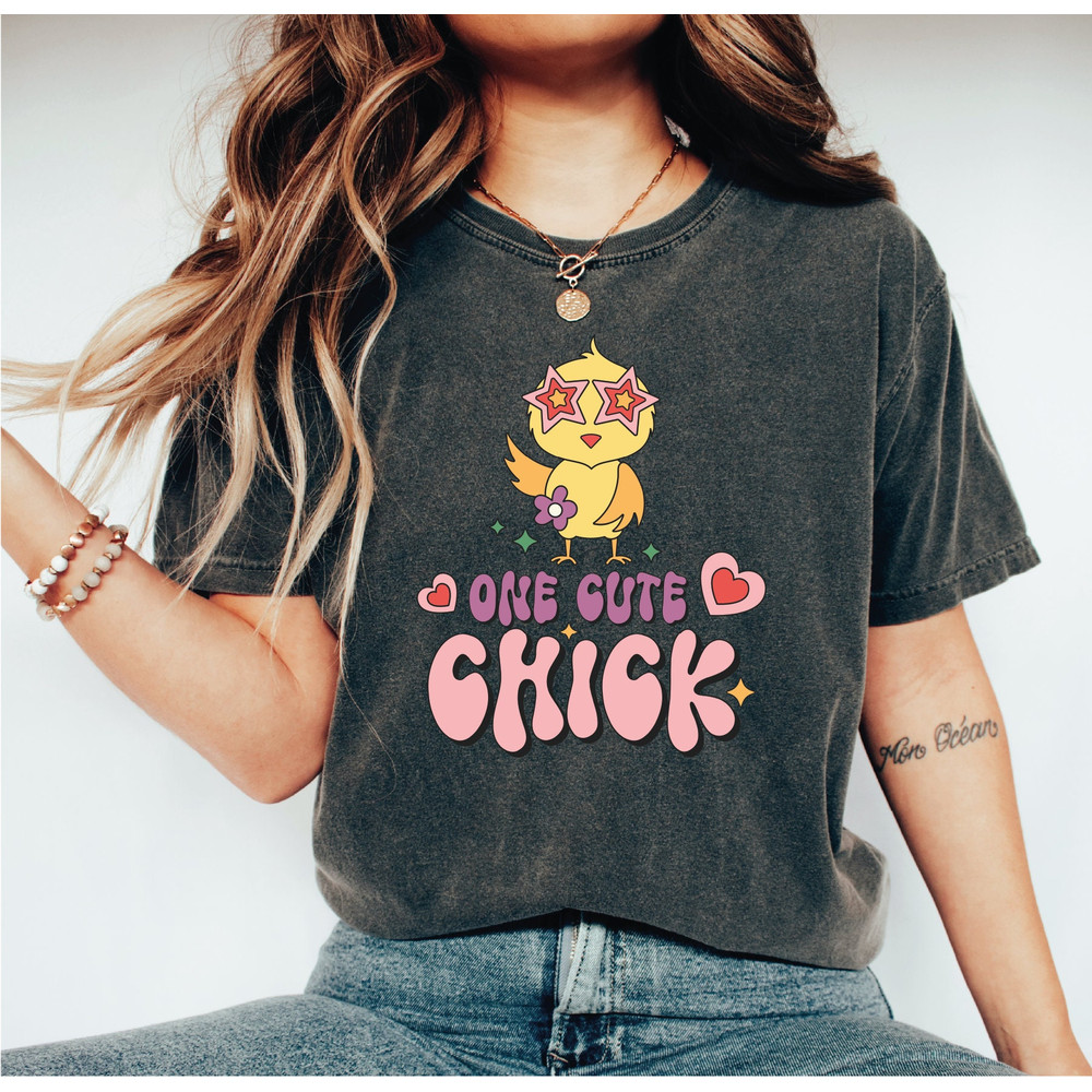 One Cute Chick Shirt, Happy Easter Day Shirt, Easter Chick Unisex Crewneck Shirt, A245.jpg