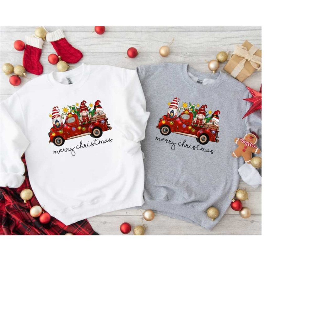 Merry Christmas Gnome Truck Shirt, Christmas Gnomes Shirt, Truck Christmas Shirt, Cute Gnomies Christmas Party Shirt, Ch.jpg