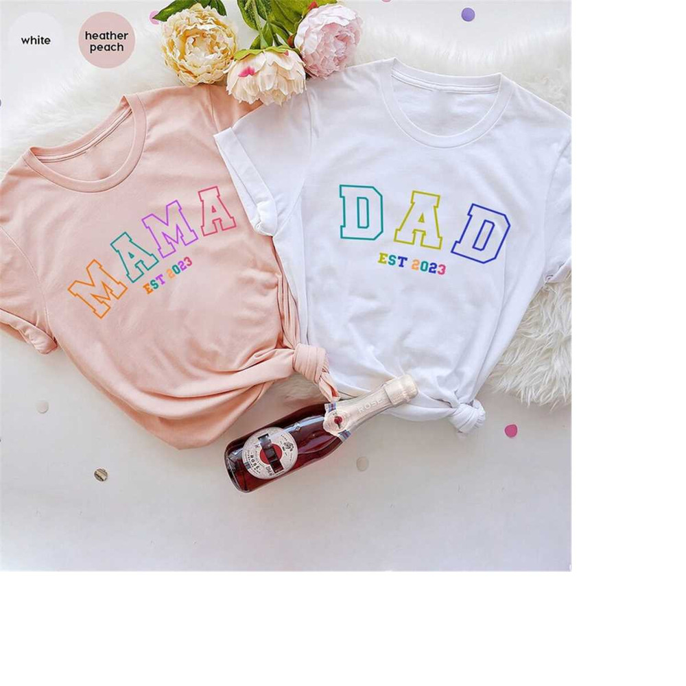 Mom Dad Shirt, Mom Dad Est, Matching Family Shirt, Mom Dad Gift, Matching Mom Dad Shirt, Announcement Shirt, Pregnancy S.jpg