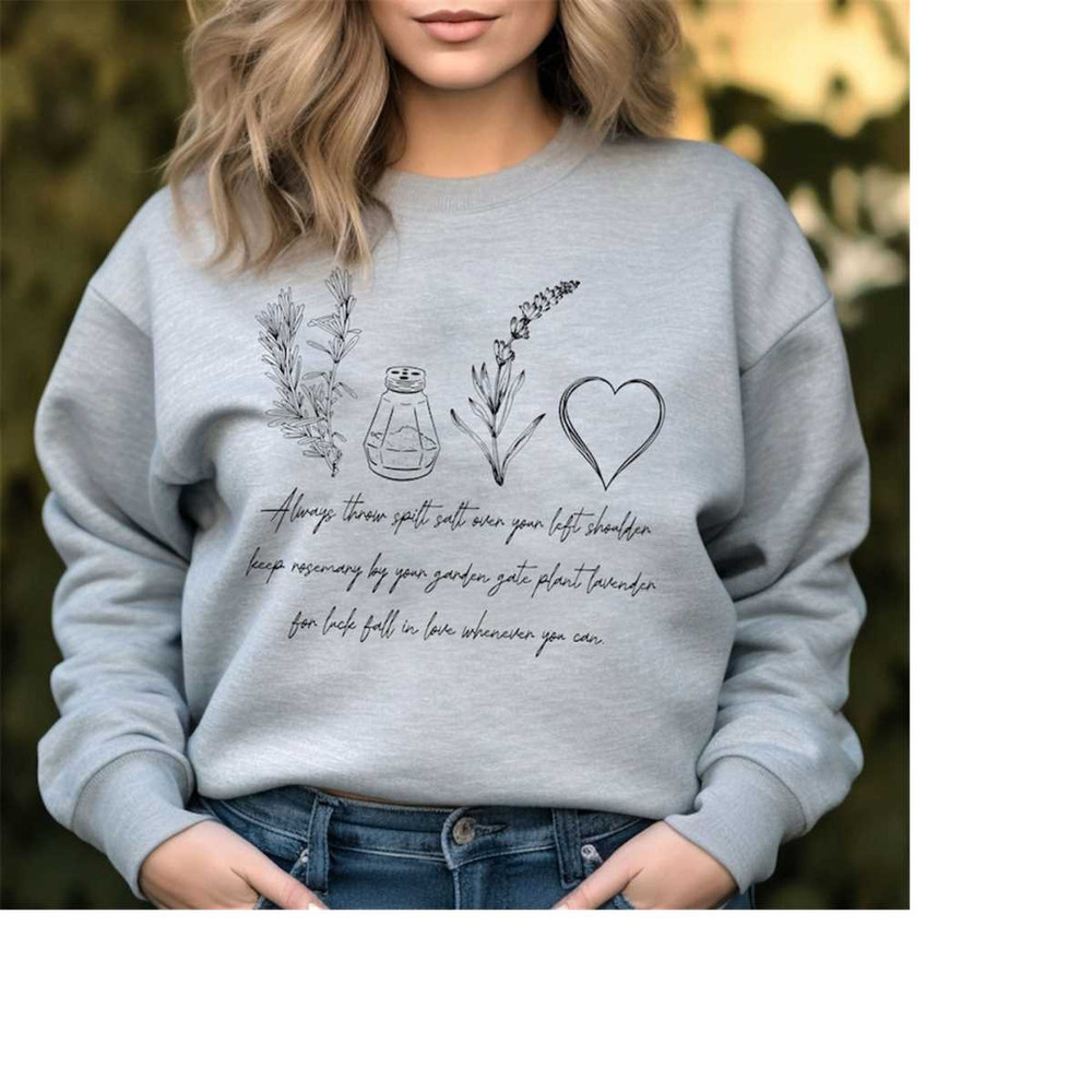Practical Magic Sweatshirt, Vintage Halloween Sweatshirt, Magic Spell Shirt, Salt Rosemary Lavender Love Shirt, Positive.jpg