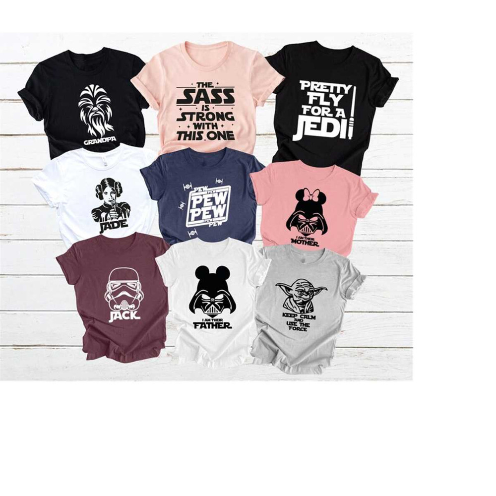Star Wars Family Shirts, Star Wars Characters, Chewbacca, Yoda, Stormtrooper, Galaxy Edge Shirt, Star Wars Group Shirts.jpg