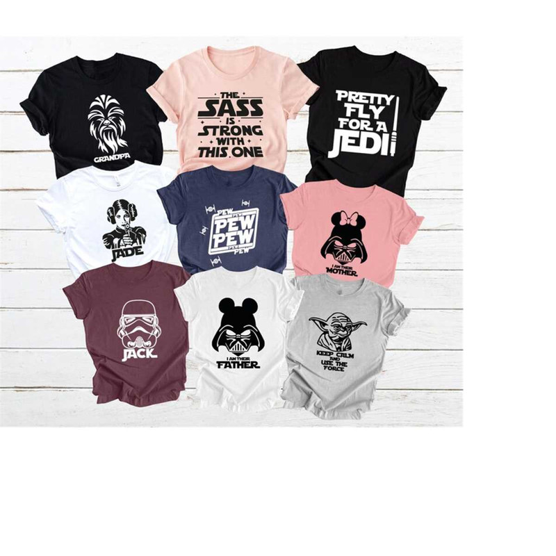 Star Wars Family Shirts, Star Wars Characters, Chewbacca, Yoda, Stormtrooper, Galaxy Edge Shirt, Star Wars Group Shirts.jpg