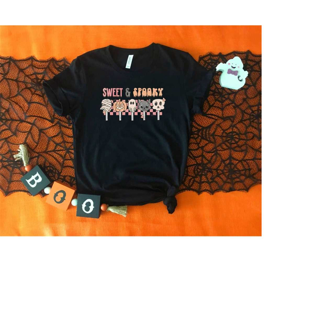 Sweet And Spooky Shirt, Halloween Shirt, Halloween Party Outfit, Pumpkin Shirt, Halloween Ghost Shirt, Gift For Hallowee.jpg