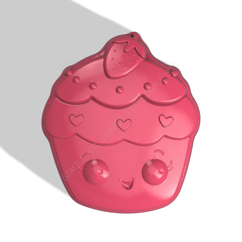 STRAWBERRY CUPCAKE STL FILE for vacuum forming and 3D printing 1.jpg