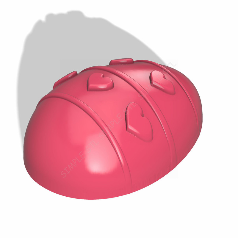 Egg With Hearts STL FILE For Vacuum Forming And 3D Printing 1