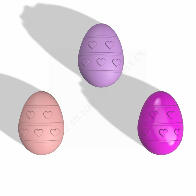 Egg With Hearts STL FILE For Vacuum Forming And 3D Printing 2