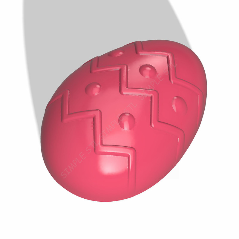 Egg With Stripes And Points STL FILE For Vacuum Forming And 3D Printing 1