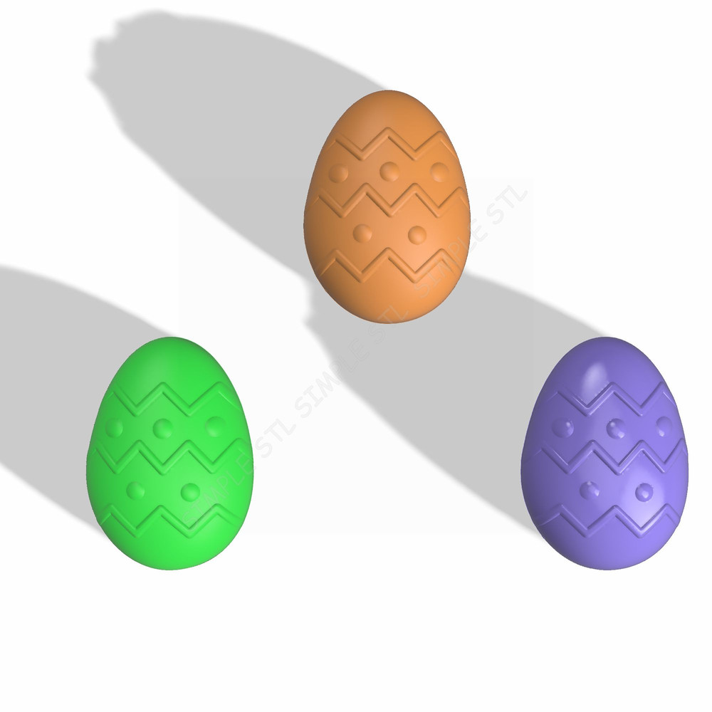 Egg With Stripes And Points STL FILE For Vacuum Forming And 3D Printing 2