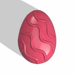 egg with wavy lines stl file for vacuum forming and 3d printing