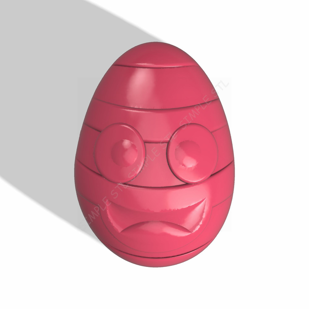 Funny Egg STL FILE For Vacuum Forming And 3D Printing 0