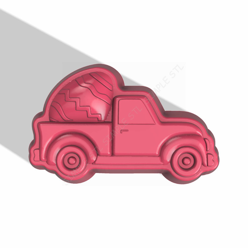 Old Truck With Egg STL FILE For Vacuum Forming And 3D Printing 0
