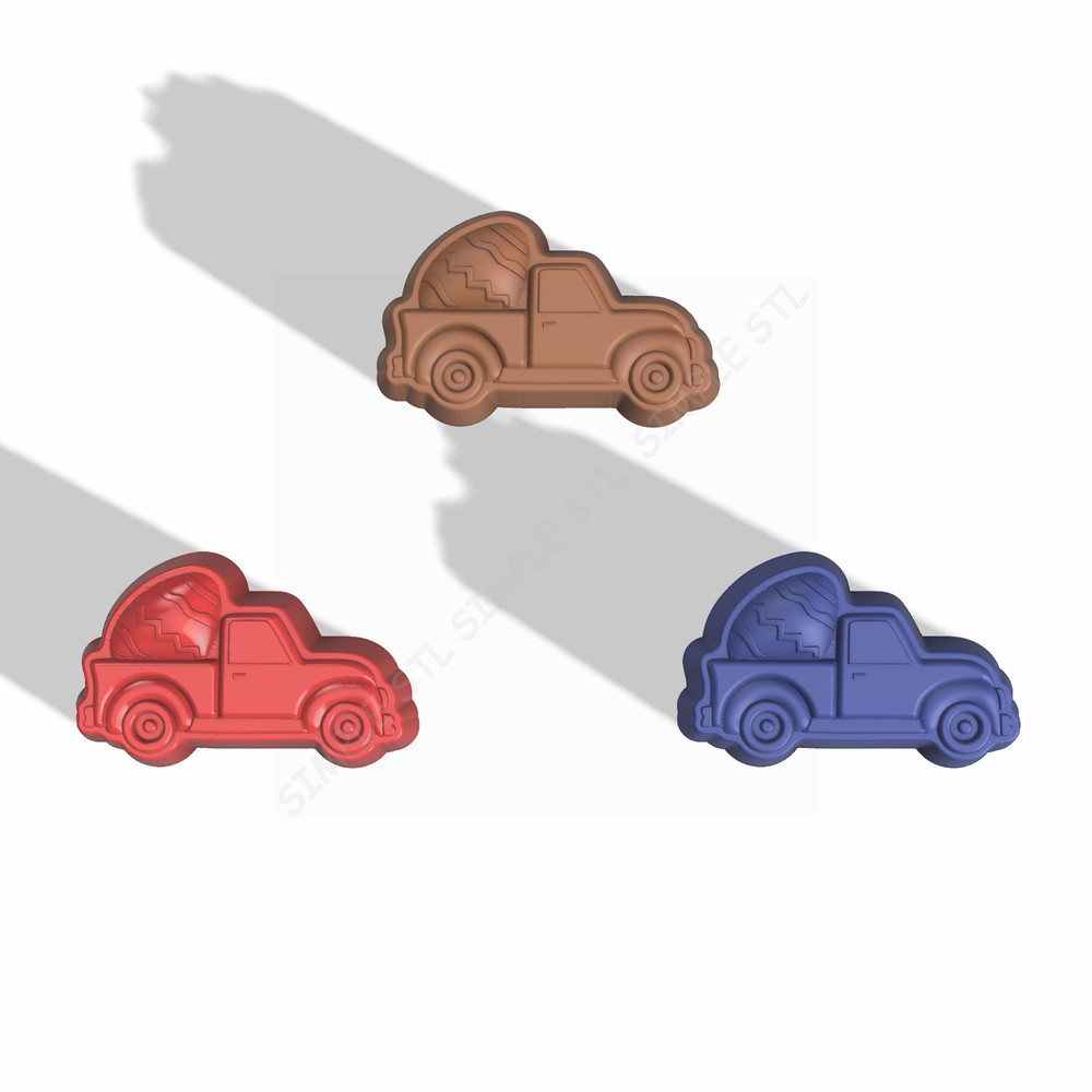 Old Truck With Egg STL FILE For Vacuum Forming And 3D Printing 2