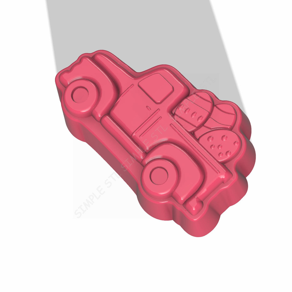 Old Truck With Eggs STL FILE For Vacuum Forming And 3D Printing 1