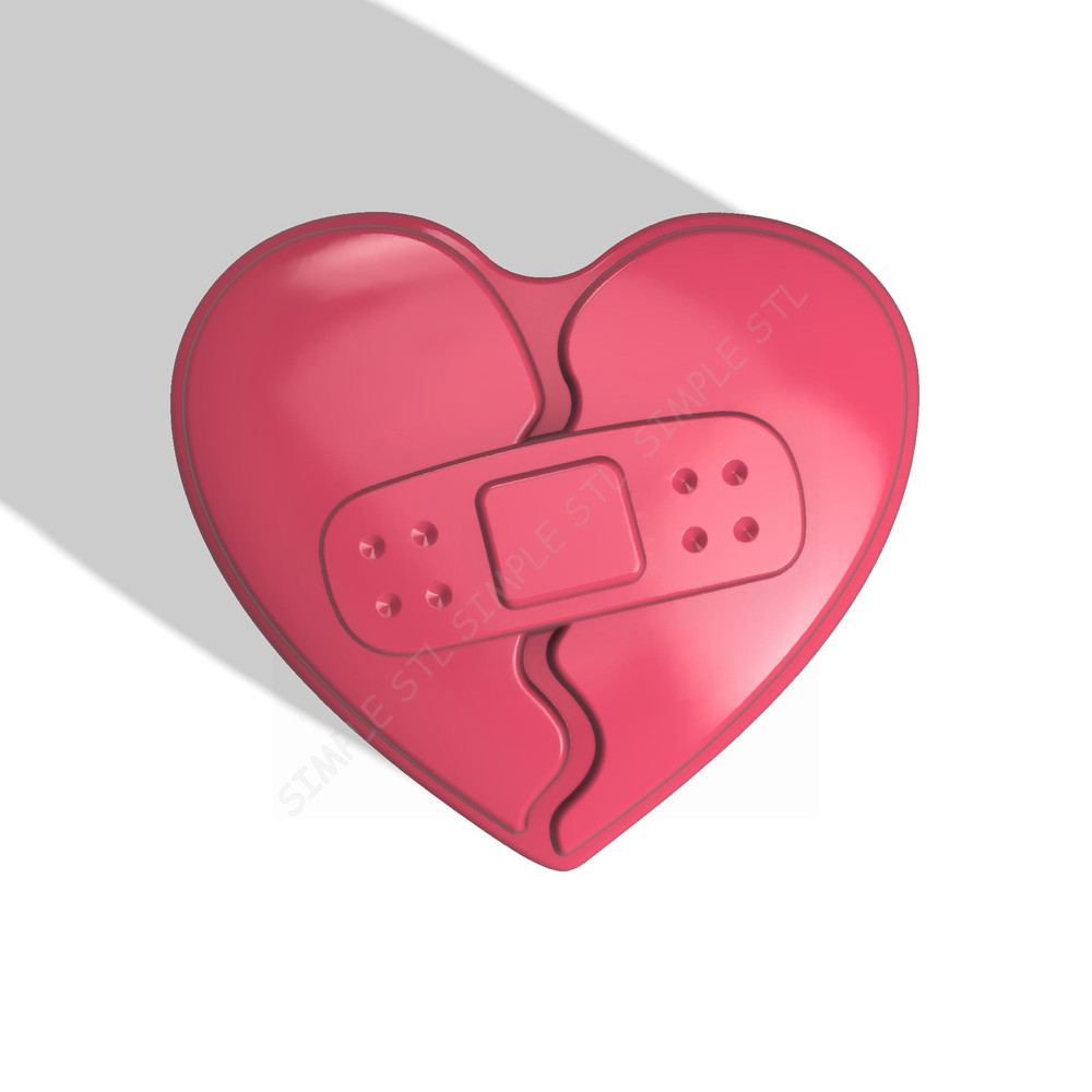 Broken Heart STL FILE For Vacuum Forming And 3D Printing 0