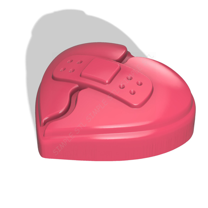 Broken Heart STL FILE For Vacuum Forming And 3D Printing 1