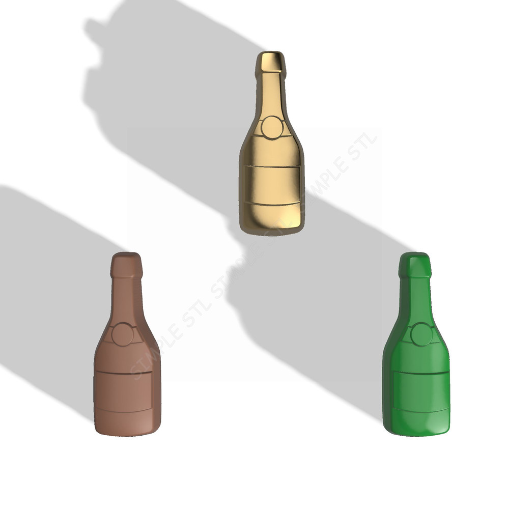 Champagne Bottle STL FILE For Vacuum Forming And 3D Printing 1 2