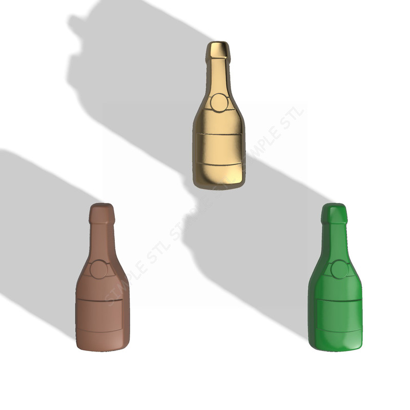 Champagne Bottle STL FILE For Vacuum Forming And 3D Printing 1 2