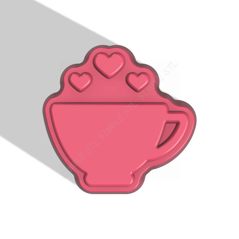 Cup With Hearts STL FILE For Vacuum Forming And 3D Printing 0