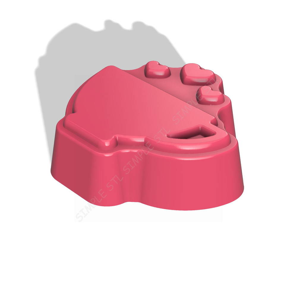 Cup With Hearts STL FILE For Vacuum Forming And 3D Printing 1