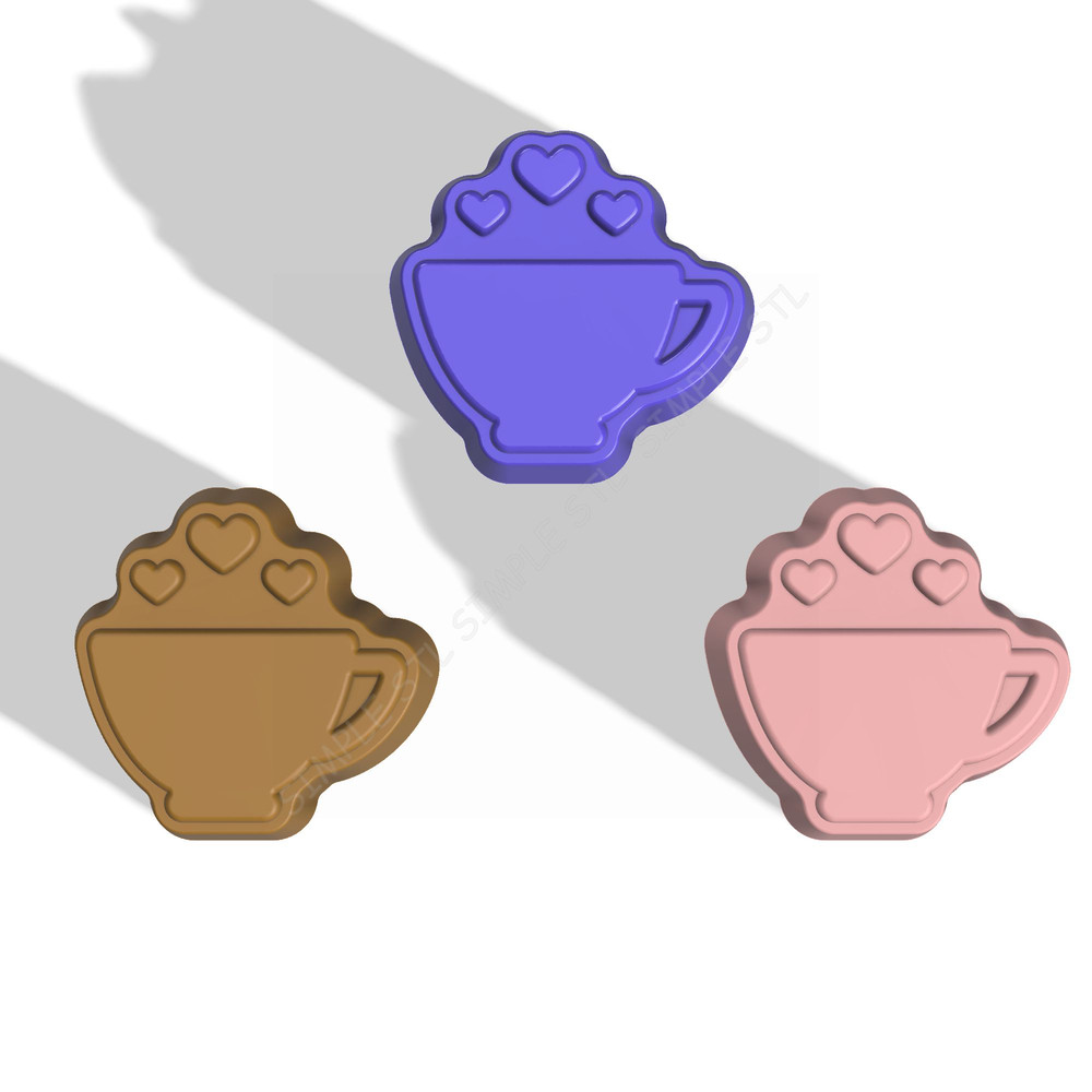 Cup With Hearts STL FILE For Vacuum Forming And 3D Printing 2