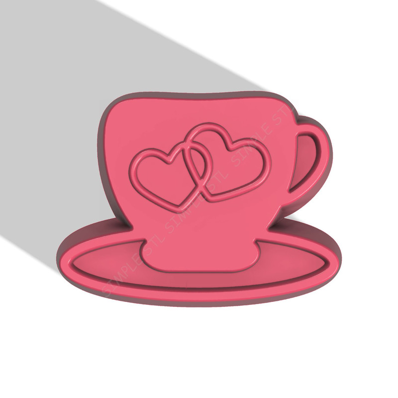 Cup With Hearts STL FILE For Vacuum Forming And 3D Printing 2 0