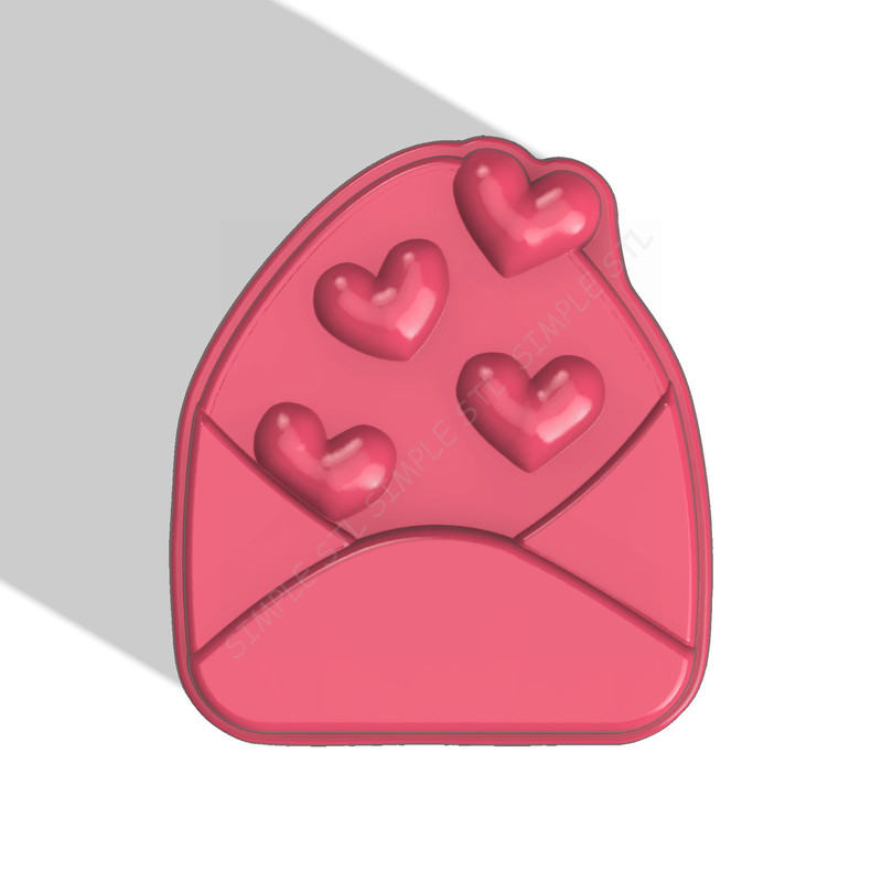 Envelope With Hearts STL FILE For Vacuum Forming And 3D Printing 0