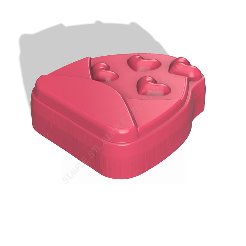 Envelope With Hearts STL FILE For Vacuum Forming And 3D Printing 1