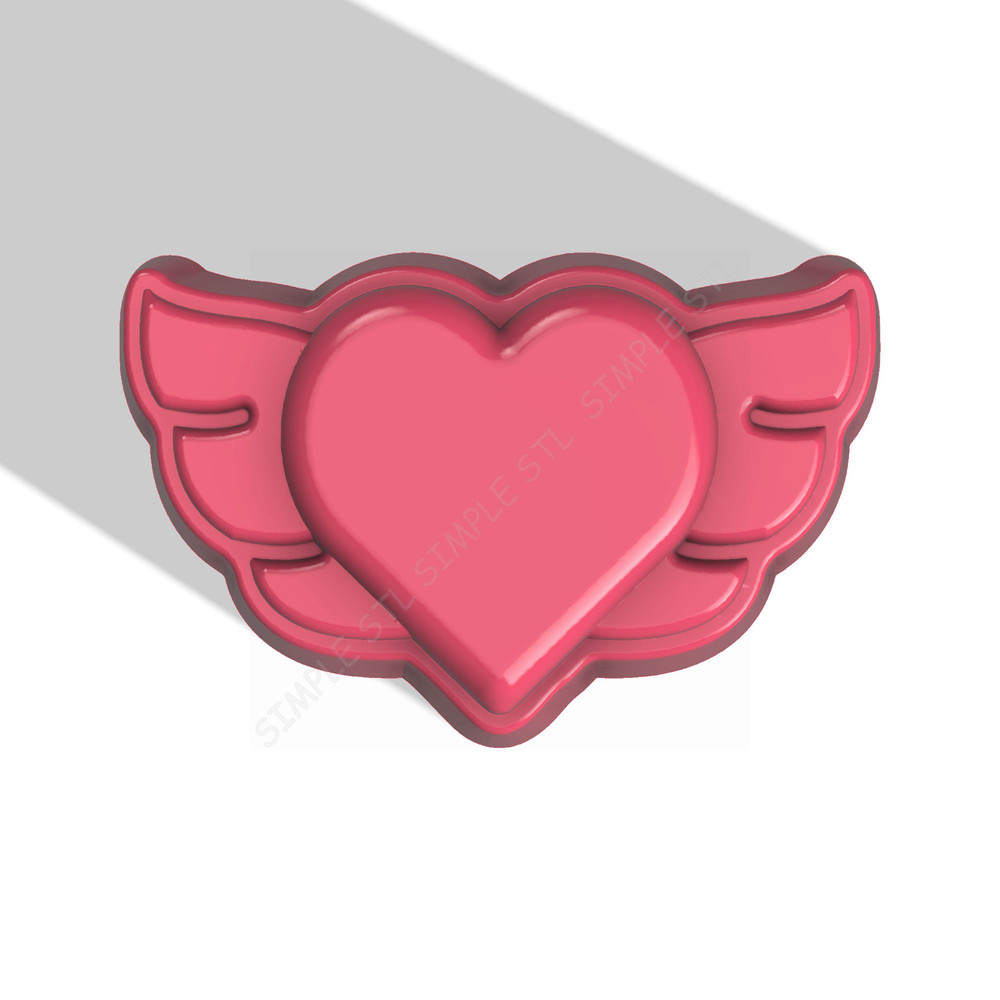 Heart And Wings STL FILE For Vacuum Forming And 3D Printing 0