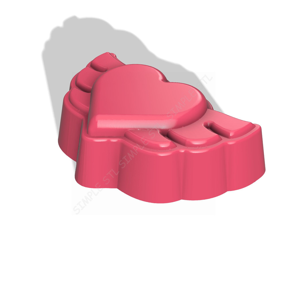 Heart And Wings STL FILE For Vacuum Forming And 3D Printing 1