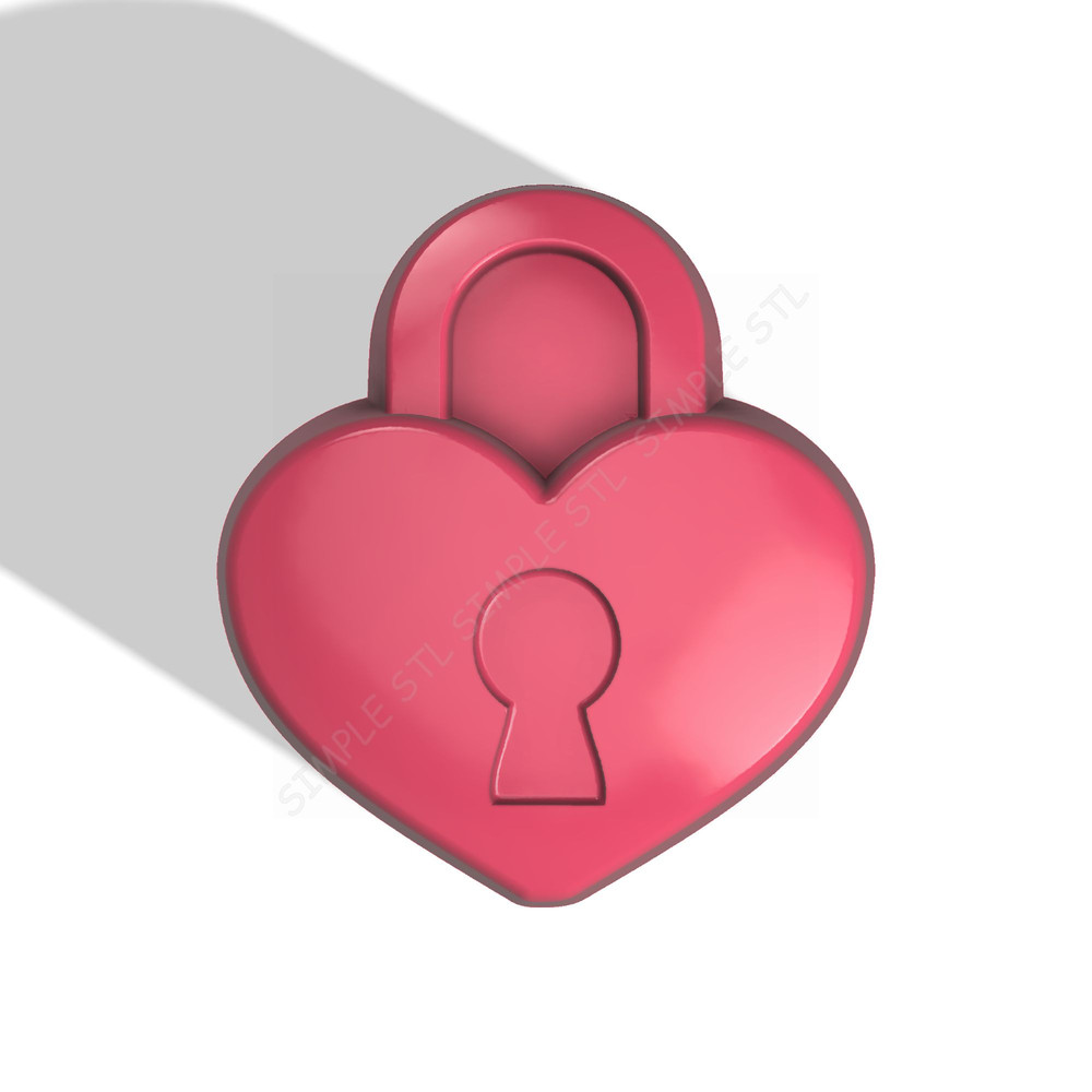 Heart Lock STL FILE For Vacuum Forming And 3D Printing 0