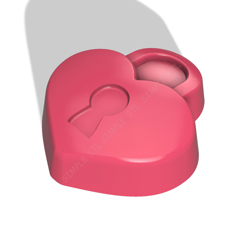 Heart Lock STL FILE For Vacuum Forming And 3D Printing 1