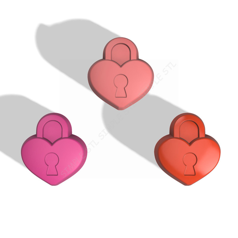 Heart Lock STL FILE For Vacuum Forming And 3D Printing 2