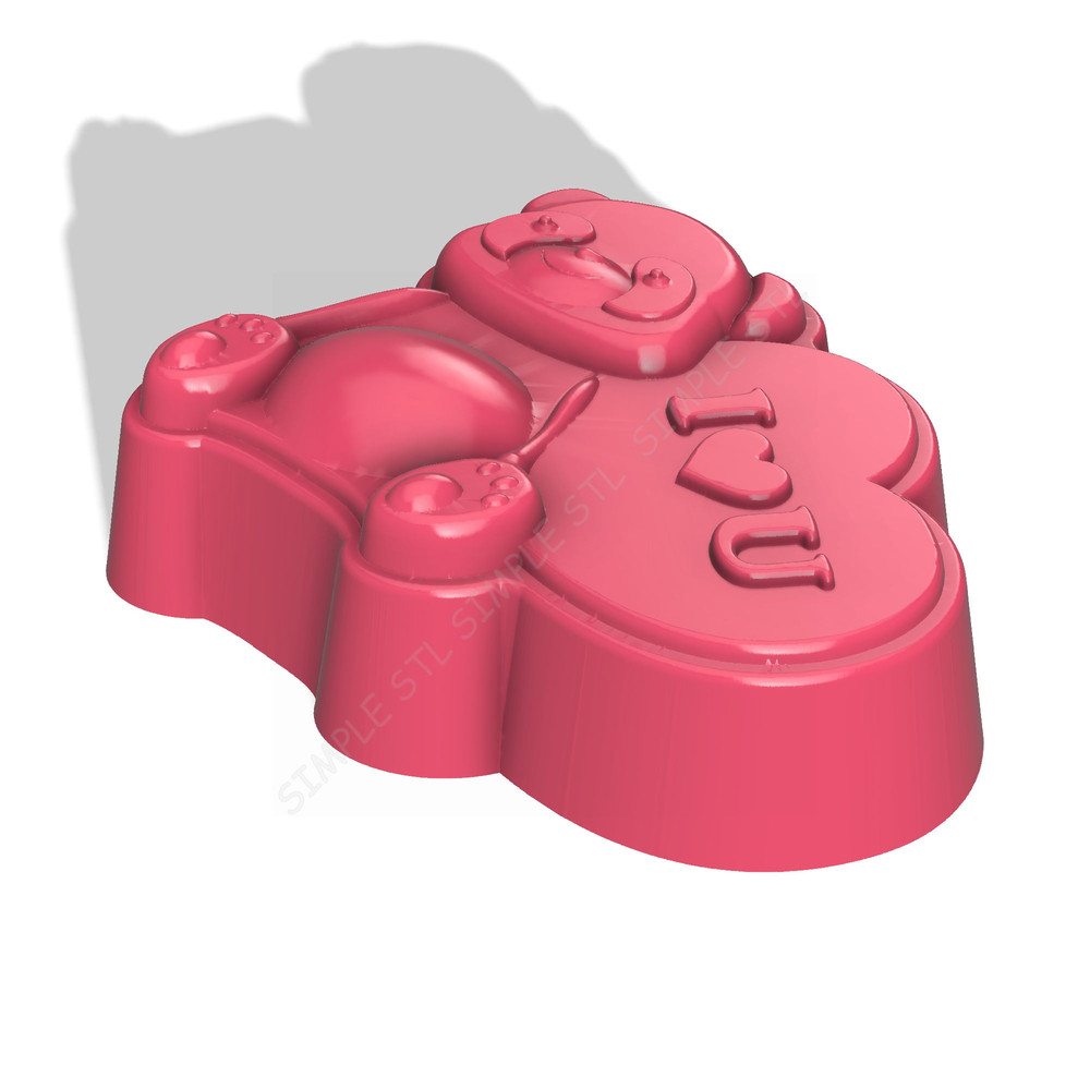 Panda With Heart STL FILE For Vacuum Forming And 3D Printing 1
