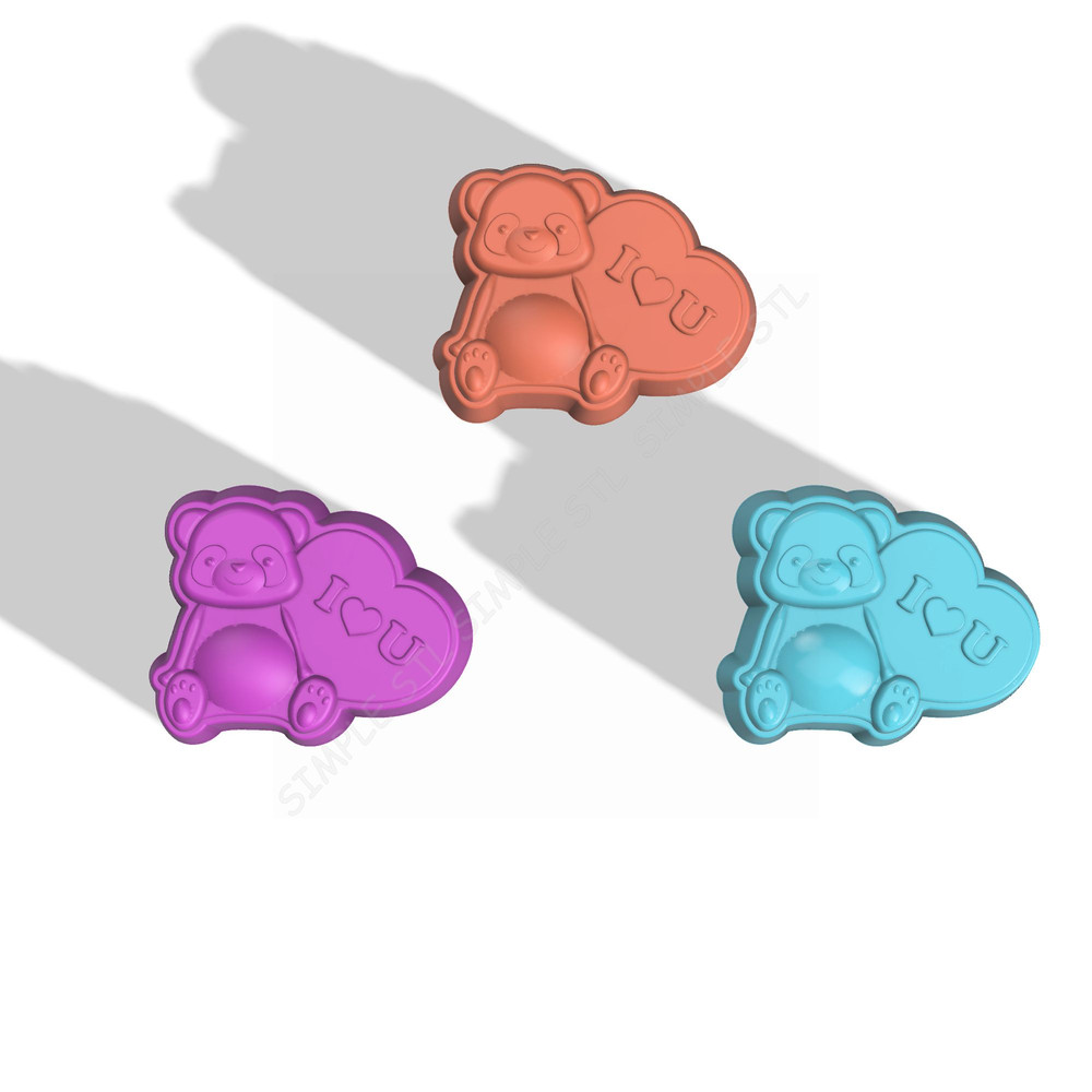 Panda With Heart STL FILE For Vacuum Forming And 3D Printing 2