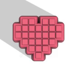 pixel heart stl file for vacuum forming and 3d printing